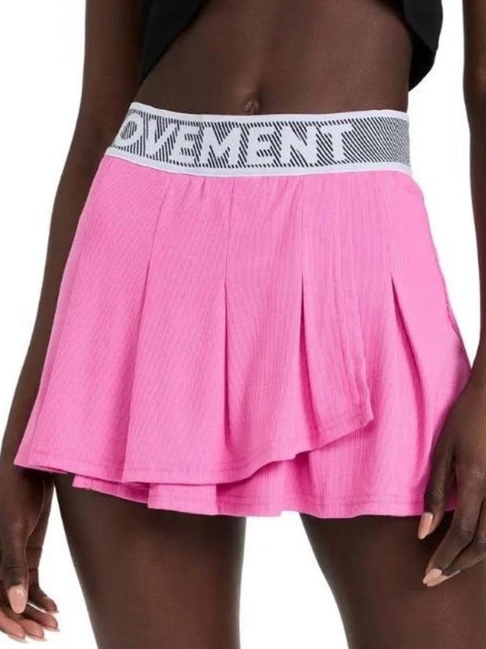 Free People Pink Layered Skater Skirt with Branded Waistband